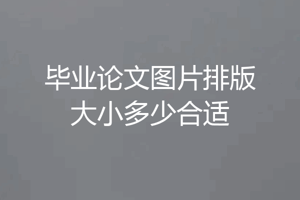 毕业论文图片排版大小多少合适