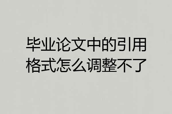 毕业论文中的引用格式怎么调整不了
