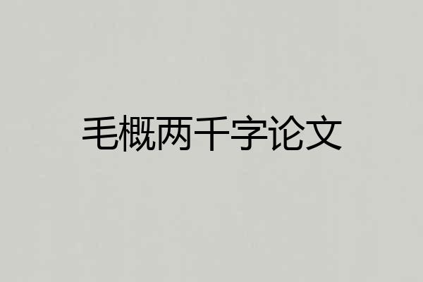 毛概两千字论文