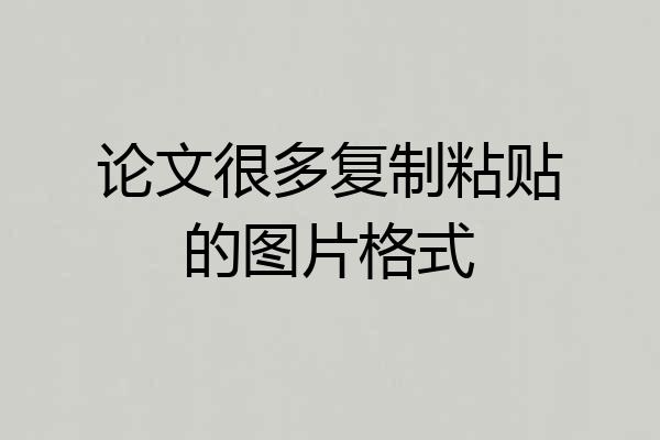 论文很多复制粘贴的图片格式