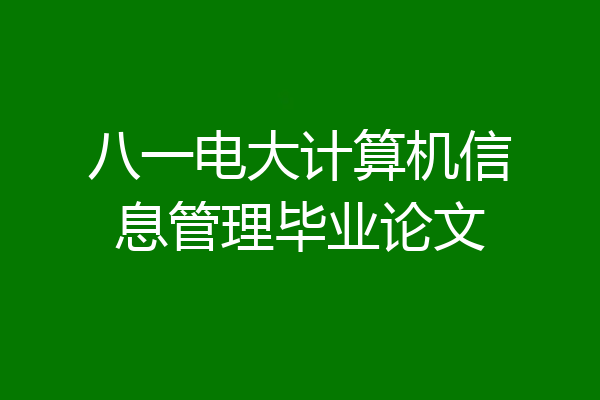 八一电大计算机信息管理毕业论文