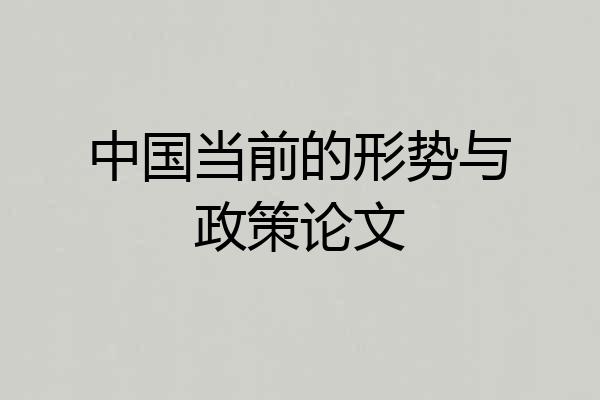 中国当前的形势与政策论文