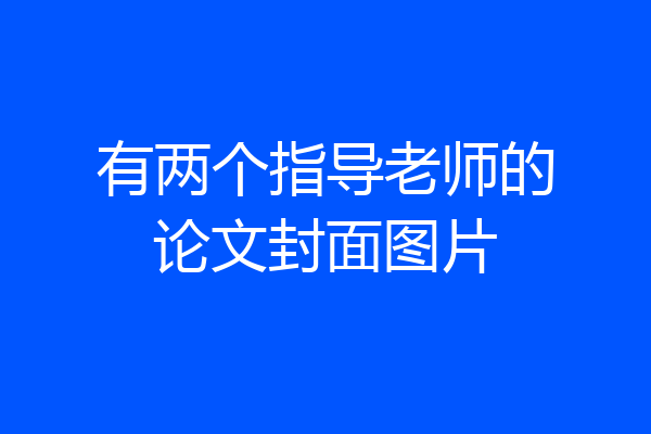 有两个指导老师的论文封面图片