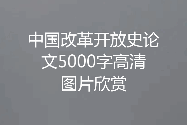 中国改革开放史论文5000字高清图片欣赏