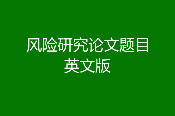 风险研究论文题目英文版