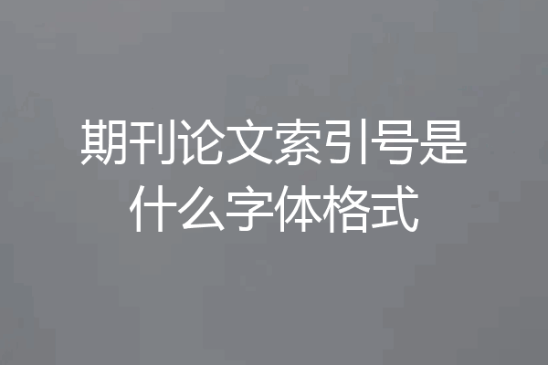 期刊论文索引号是什么字体格式