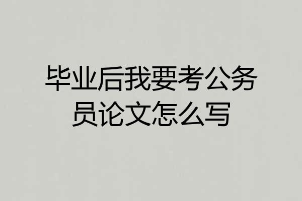 毕业后我要考公务员论文怎么写