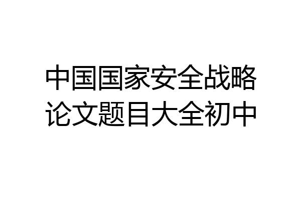 中国国家安全战略论文题目大全初中