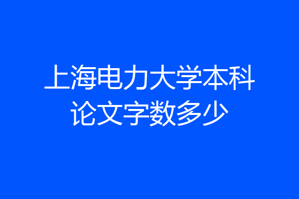 上海电力大学本科论文字数多少