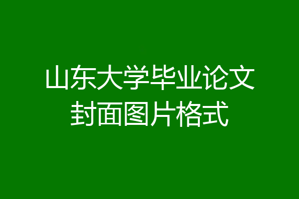 山东大学毕业论文封面图片格式
