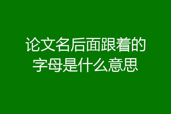 论文名后面跟着的字母是什么意思