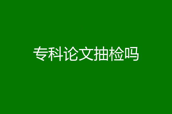 专科论文抽检吗