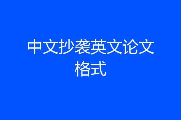 中文抄袭英文论文格式