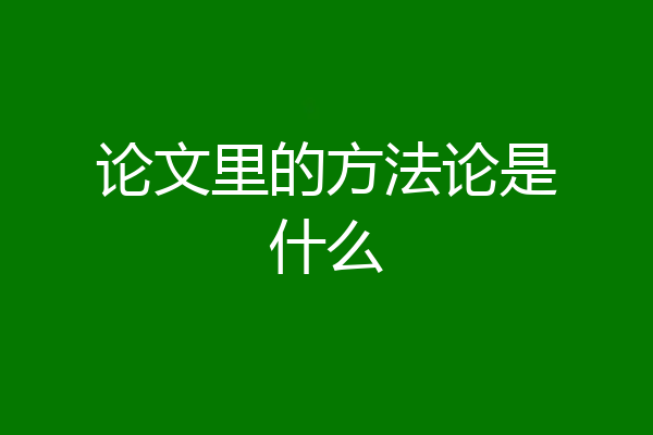 论文里的方法论是什么
