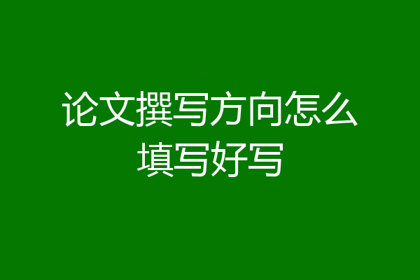 论文撰写方向怎么填写好写