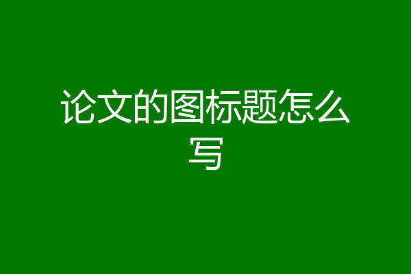 论文的图标题怎么写