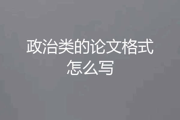 政治类的论文格式怎么写