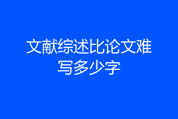 文献综述比论文难写多少字