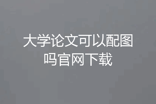 大学论文可以配图吗官网下载