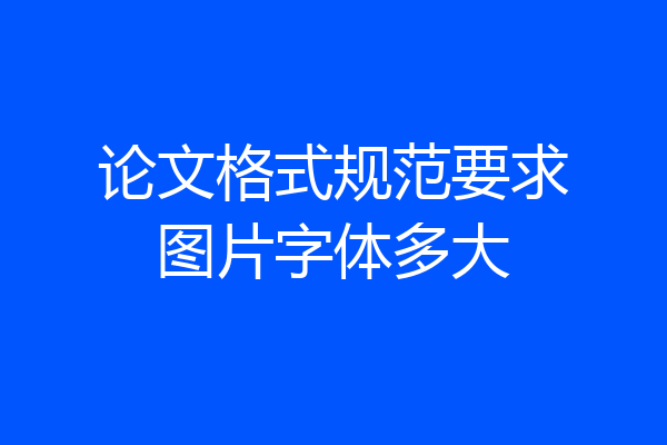 论文格式规范要求图片字体多大