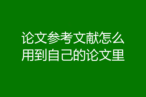 论文参考文献怎么用到自己的论文里