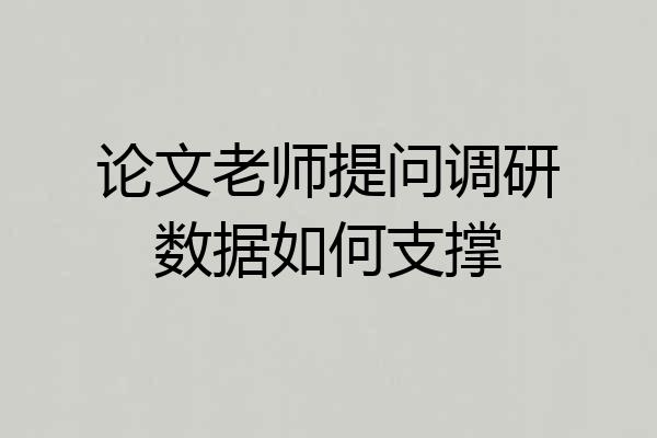 论文老师提问调研数据如何支撑