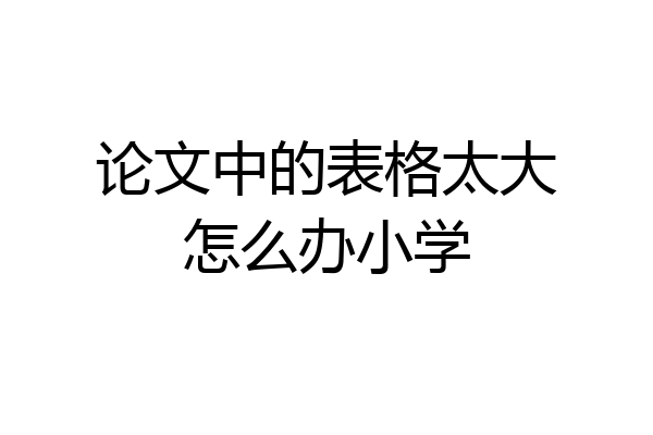 论文中的表格太大怎么办小学