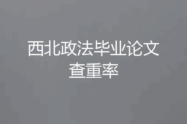 西北政法毕业论文查重率