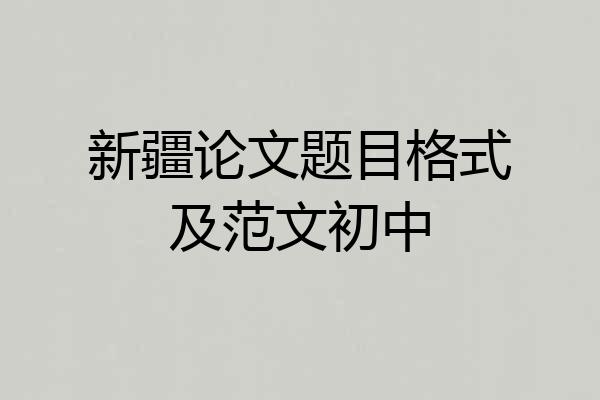 新疆论文题目格式及范文初中