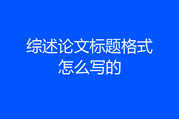 综述论文标题格式怎么写的