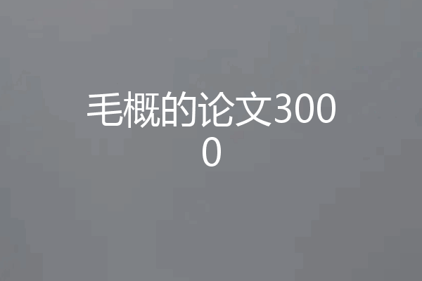 毛概的论文3000