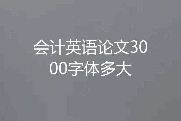 会计英语论文3000字体多大