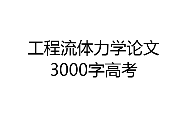 工程流体力学论文3000字高考