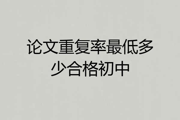 论文重复率最低多少合格初中