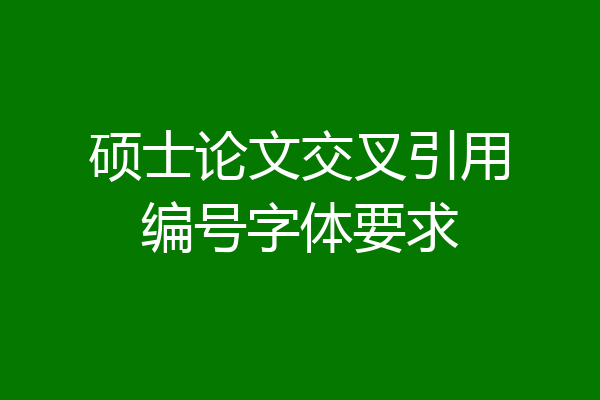 硕士论文交叉引用编号字体要求