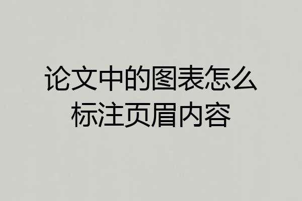 论文中的图表怎么标注页眉内容