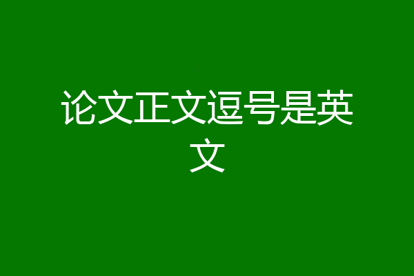 论文正文逗号是英文