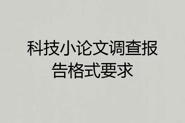 科技小论文调查报告格式要求