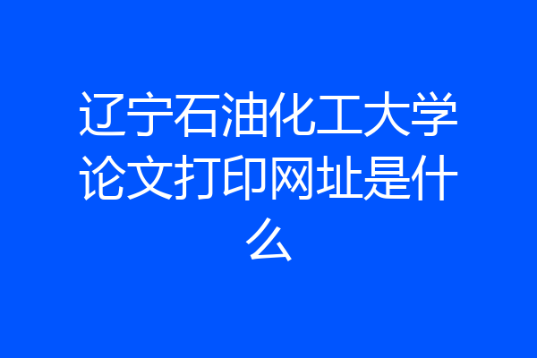 辽宁石油化工大学论文打印网址是什么