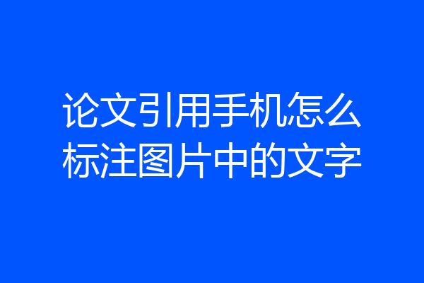 论文引用手机怎么标注图片中的文字