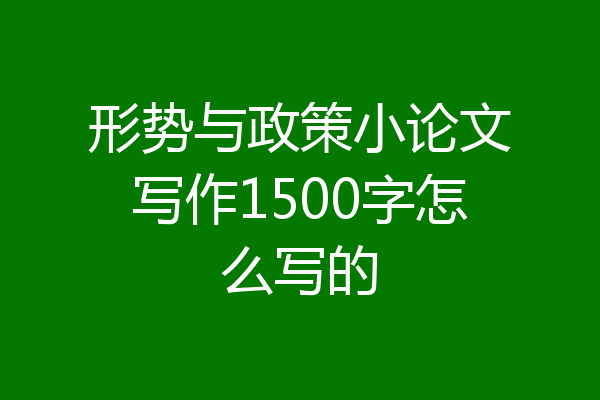 形势与政策小论文写作1500字怎么写的