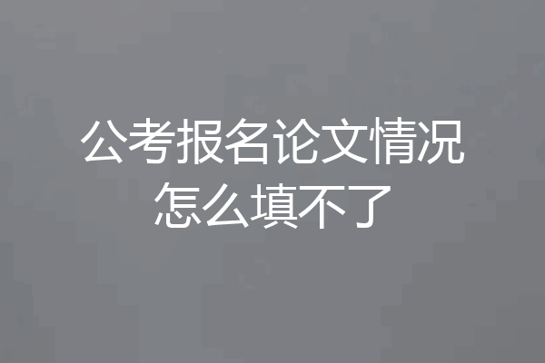 公考报名论文情况怎么填不了
