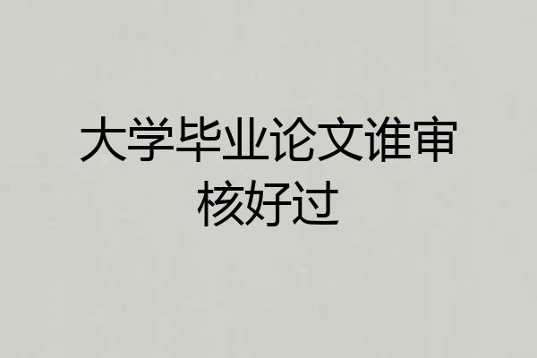 大学毕业论文谁审核好过