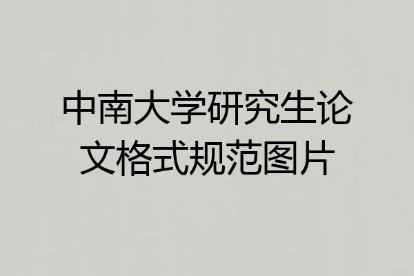 中南大学研究生论文格式规范图片