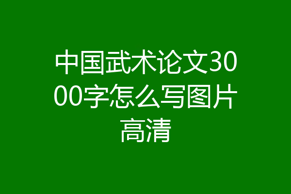 中国武术论文3000字怎么写图片高清