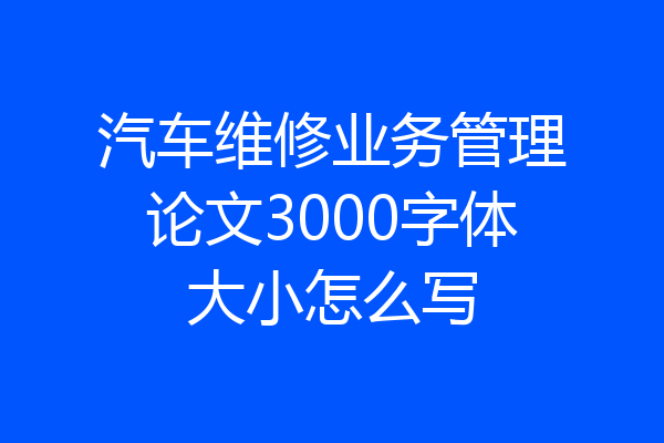 汽车维修业务管理论文3000字体大小怎么写