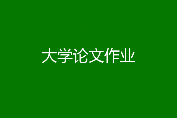 大学论文作业