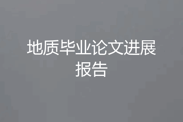 地质毕业论文进展报告