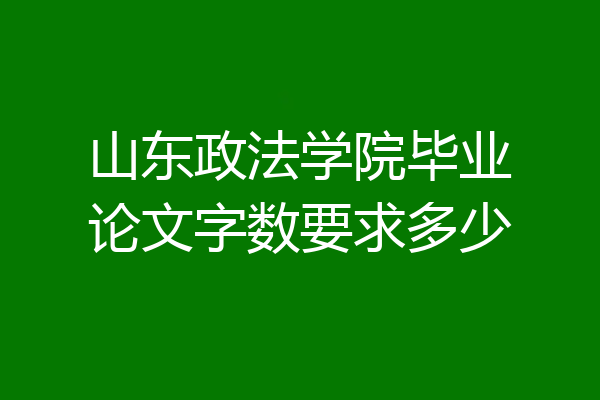 山东政法学院毕业论文字数要求多少