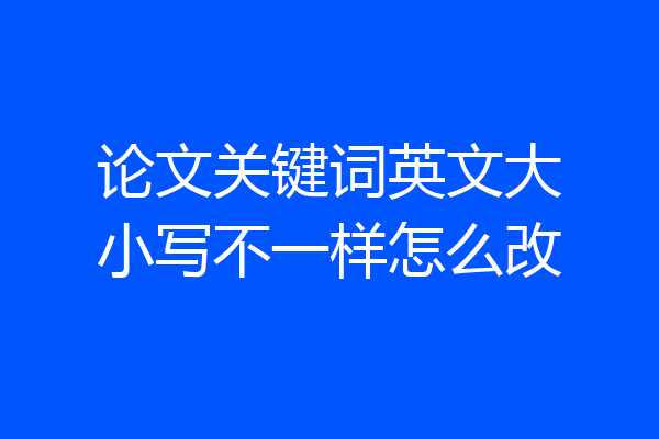 论文关键词英文大小写不一样怎么改